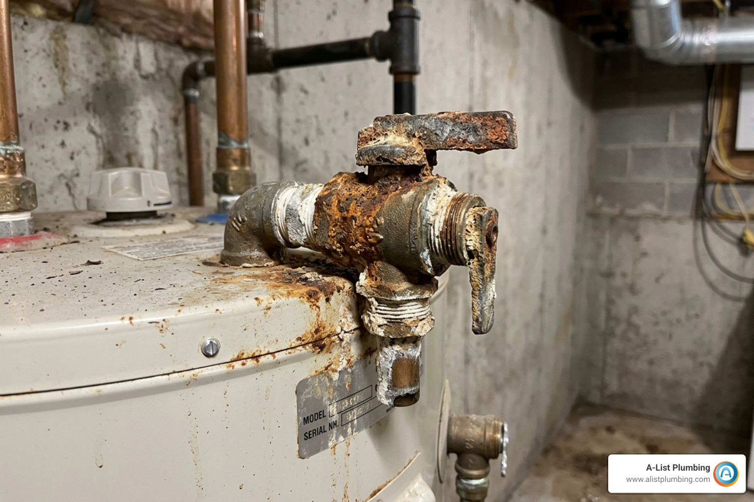 corroded water heater pressure relief valve