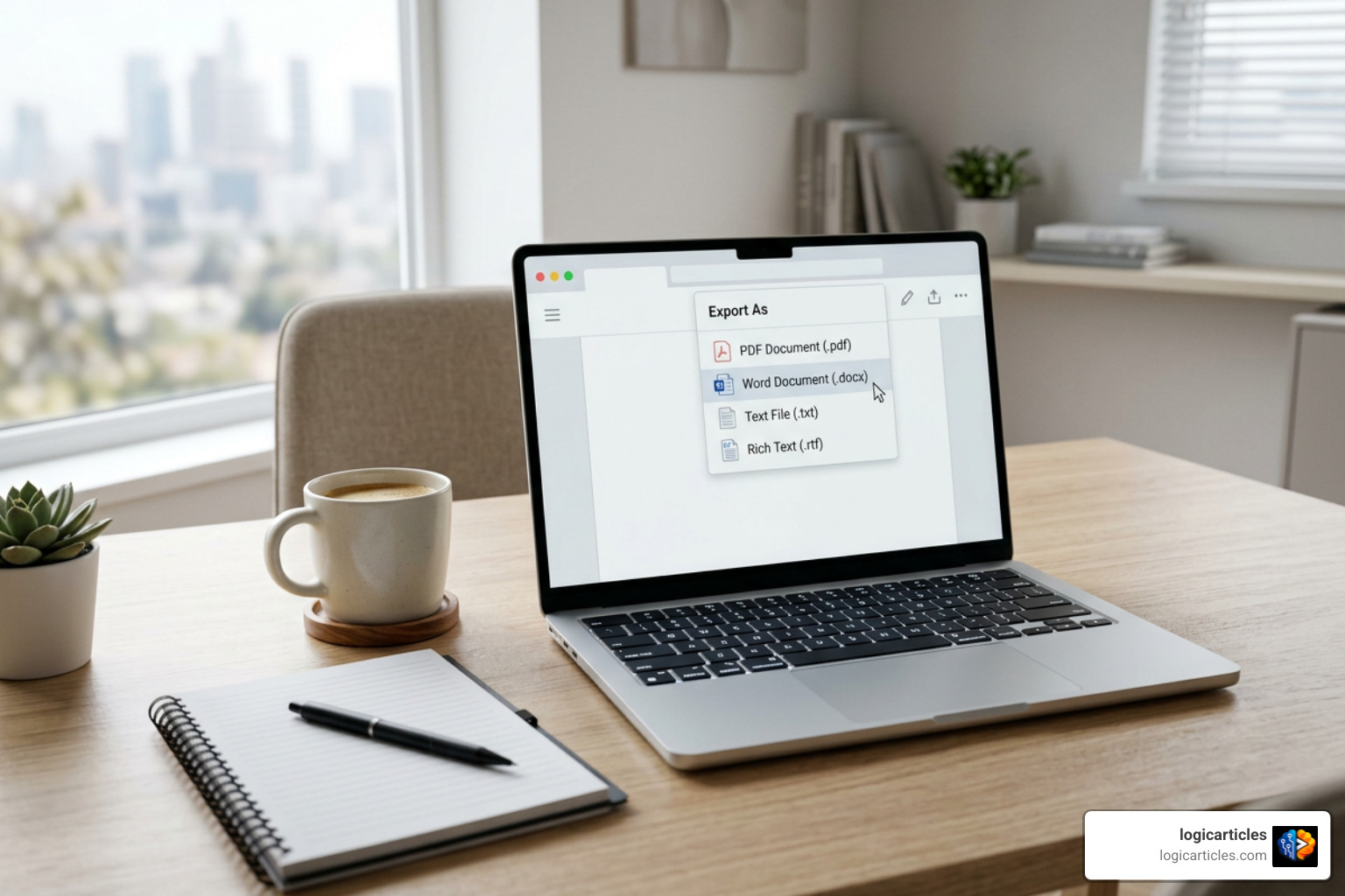 document export options