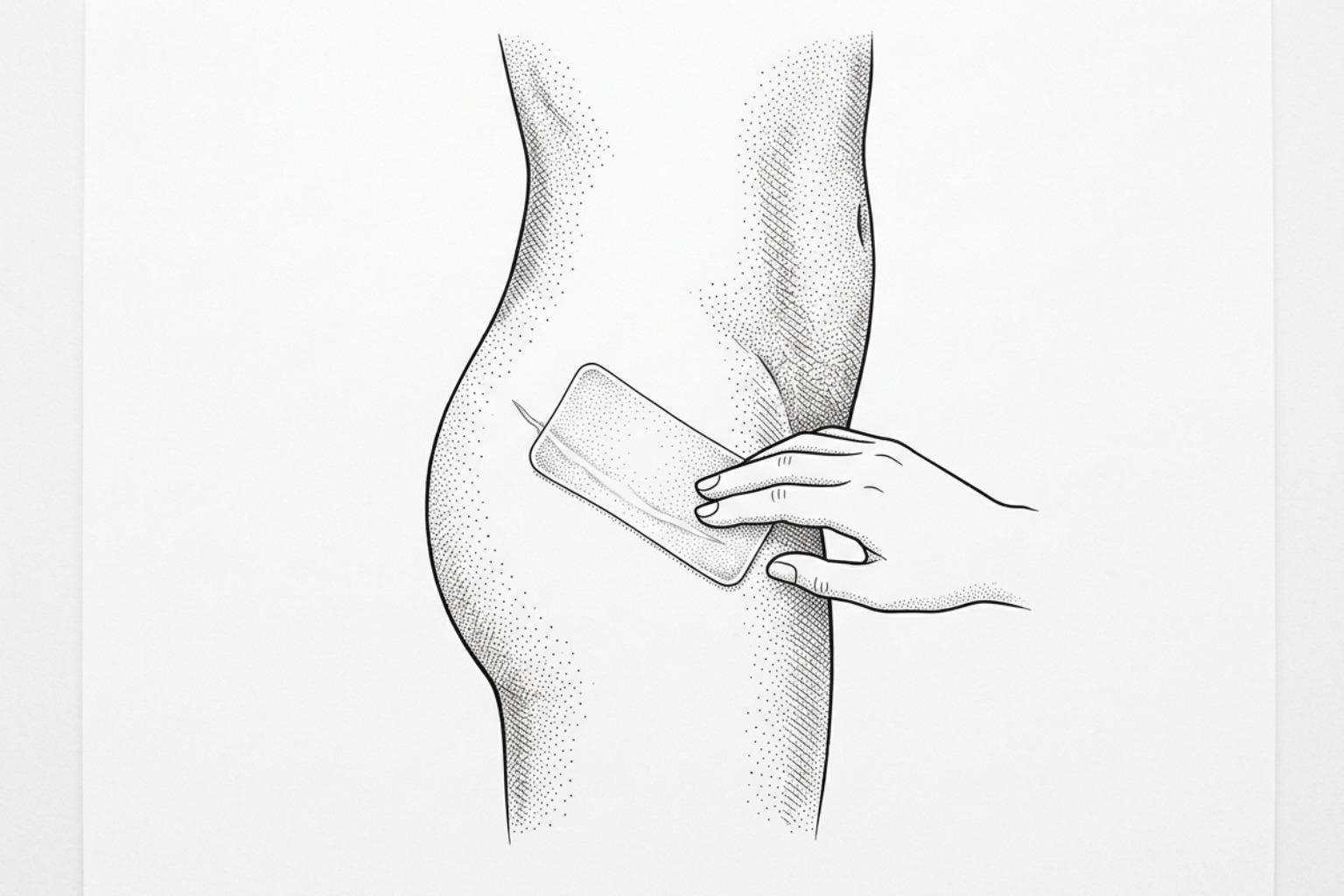 applying medical grade silicone gel sheet to lateral hip scar