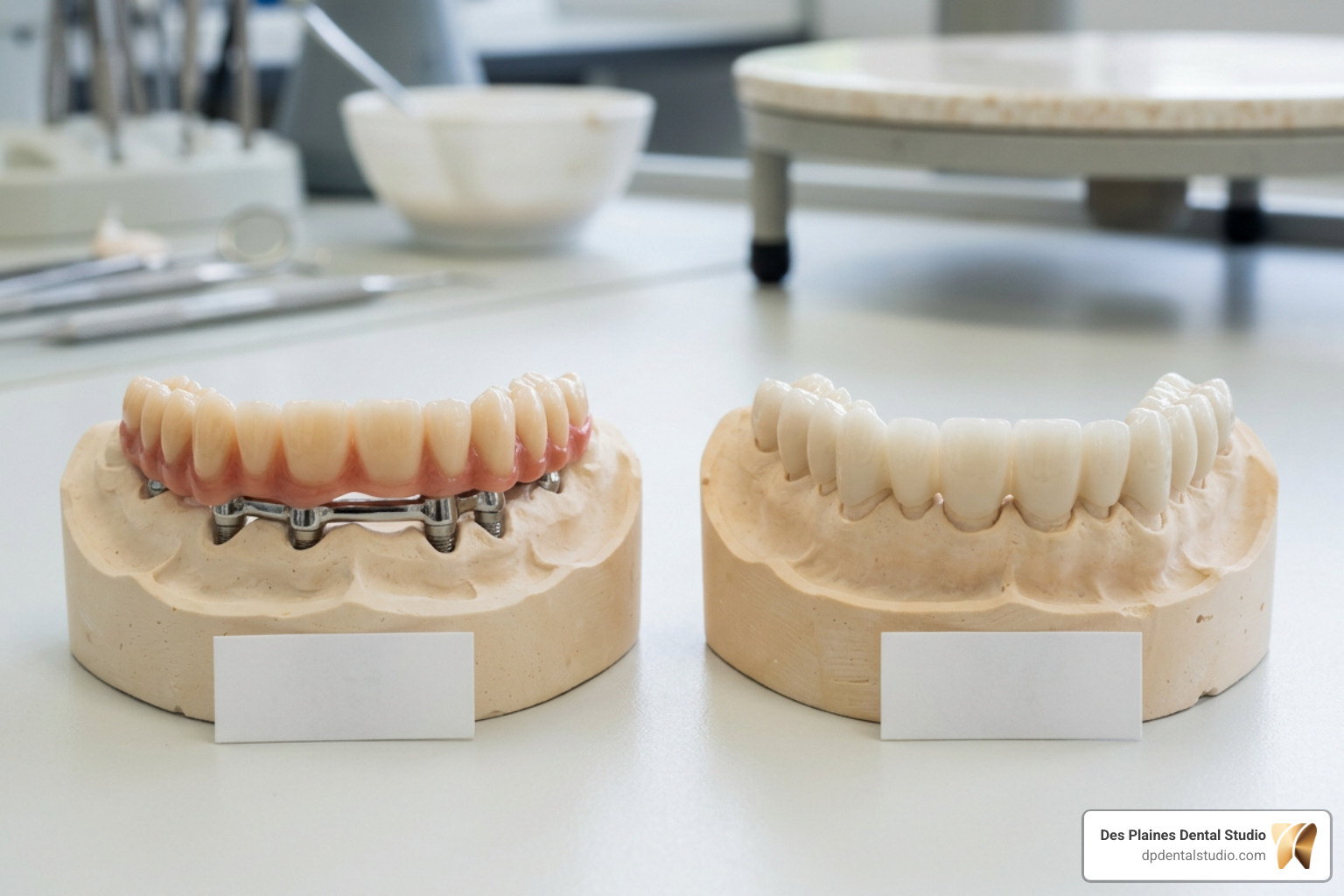 Comparison between acrylic PMMA full arch bridge and monolithic zirconia bridge Comparison between acrylic PMMA full arch bridge and monolithic zirconia bridge