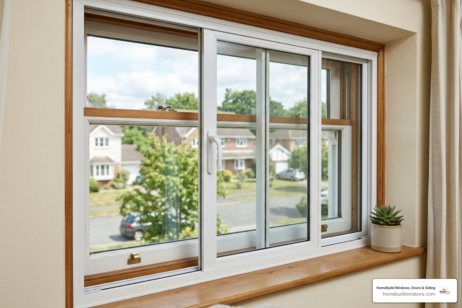 sliding secondary glazing frame installed over single pane window