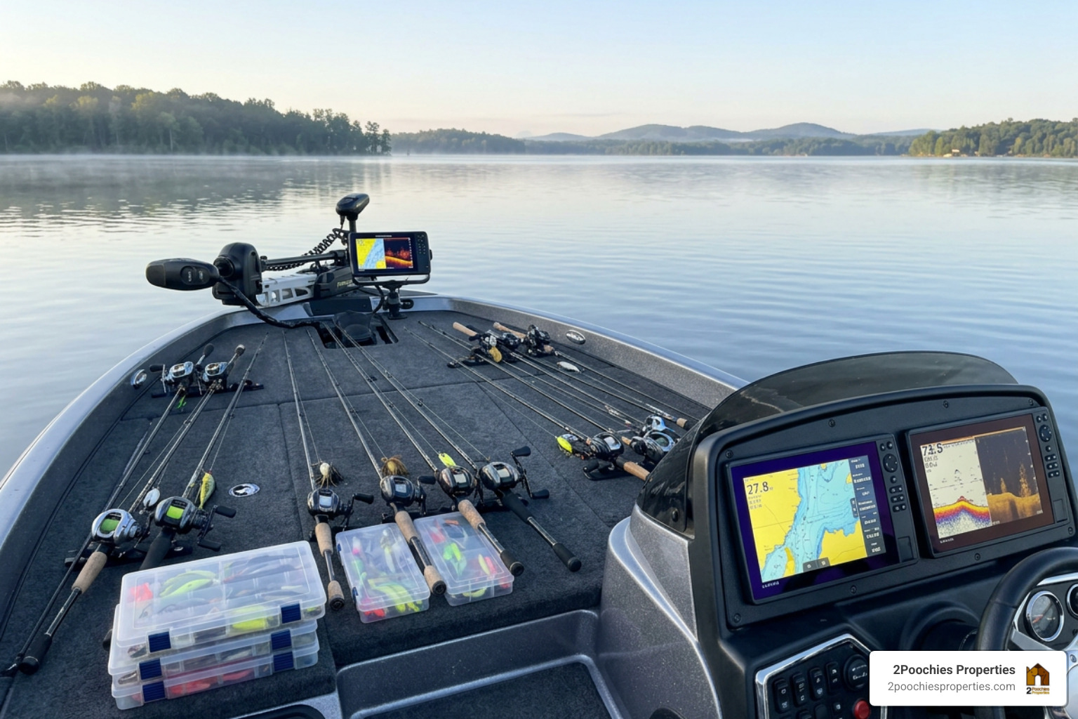Tournament bass fishing tackle and marine electronics