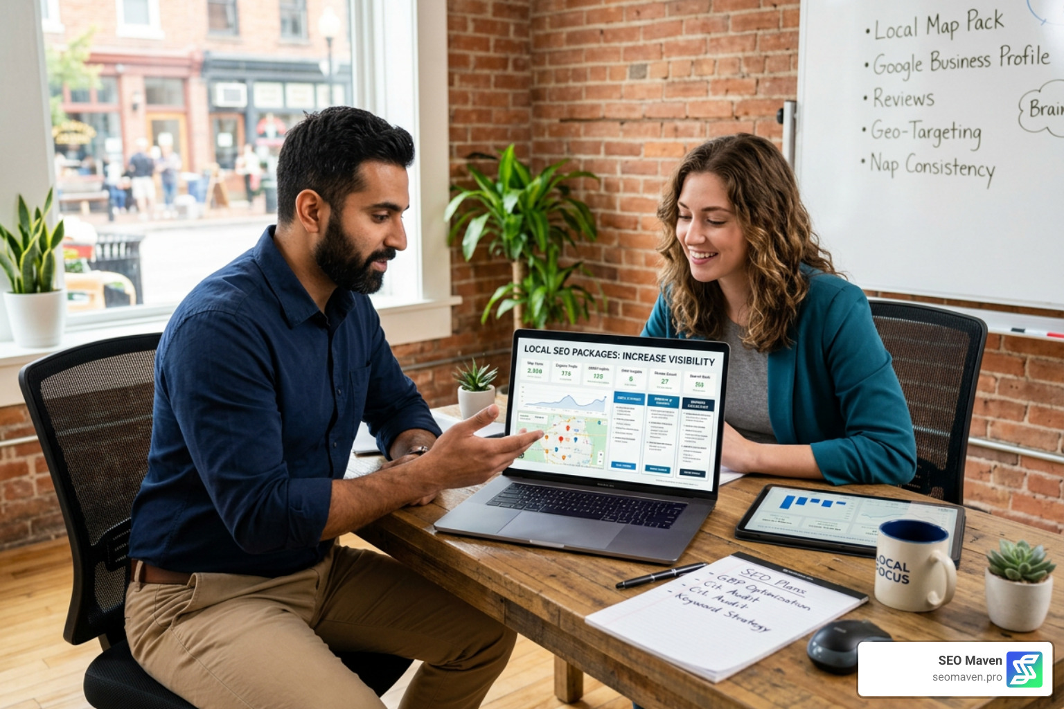 Dashboard reporting metrics for local SEO campaigns