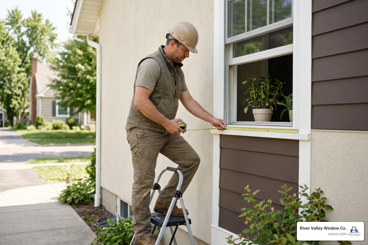 Local installation contractor measuring window opening Local installation contractor measuring window opening