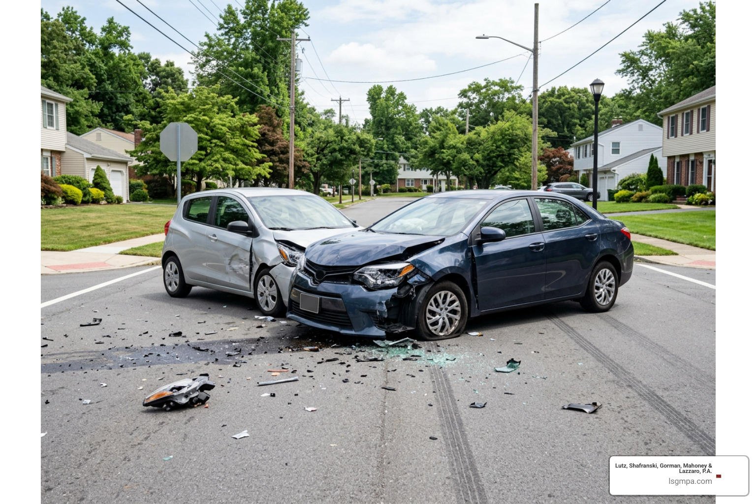 Damaged car involved in a Perth Amboy motor vehicle collision Damaged car involved in a Perth Amboy motor vehicle collision