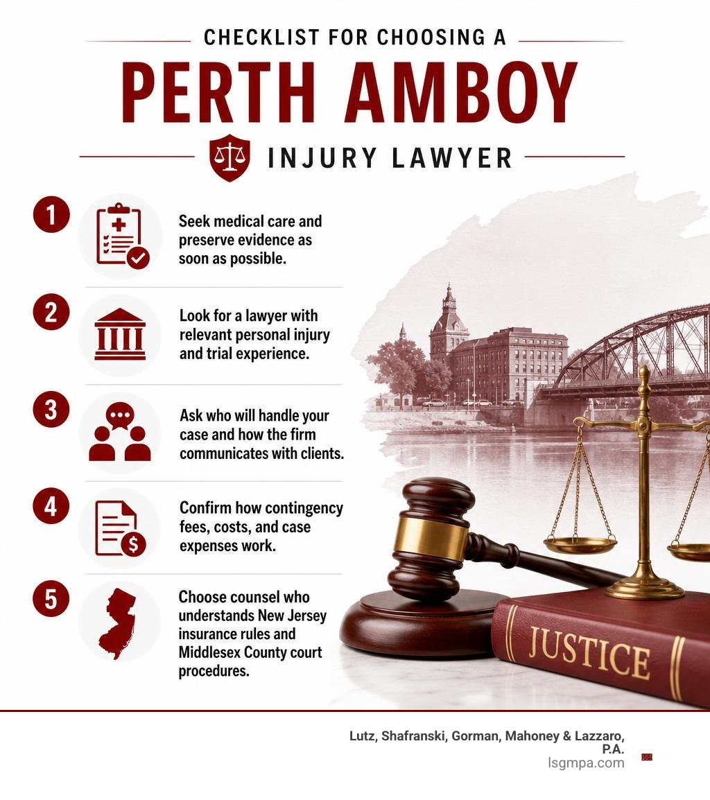 Checklist for choosing a Perth Amboy injury lawyer infographic Checklist for choosing a Perth Amboy injury lawyer infographic
