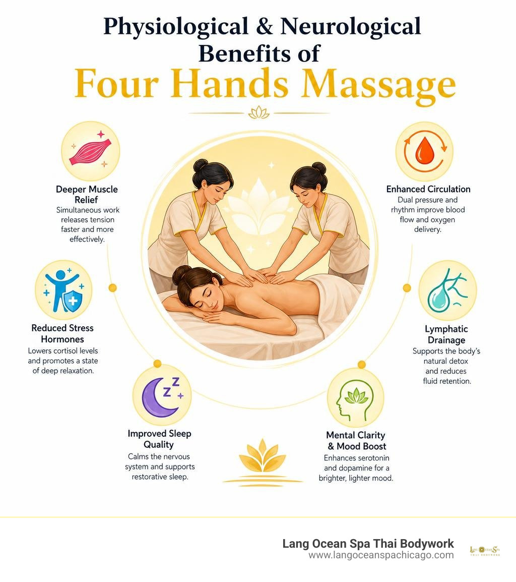 Physiological and Neurological Benefits of Four Hands Massage infographic Physiological and Neurological Benefits of Four Hands Massage infographic