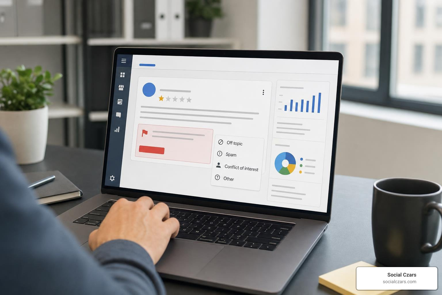 Reporting a review from the Google Business Profile dashboard