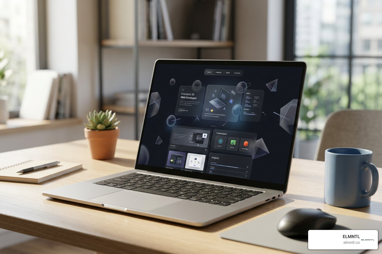 interactive 3D web developer portfolio showcase
