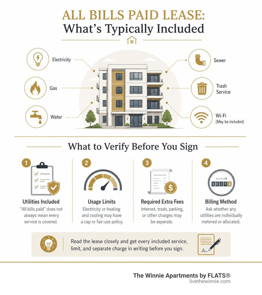 Infographic showing common all-bills-paid lease inclusions and items to verify infographic Infographic showing common all-bills-paid lease inclusions and items to verify infographic
