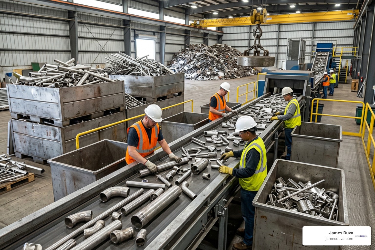 Stainless steel scrap metal sorting and recycling process for sustainable alloy production Stainless steel scrap metal sorting and recycling process for sustainable alloy production