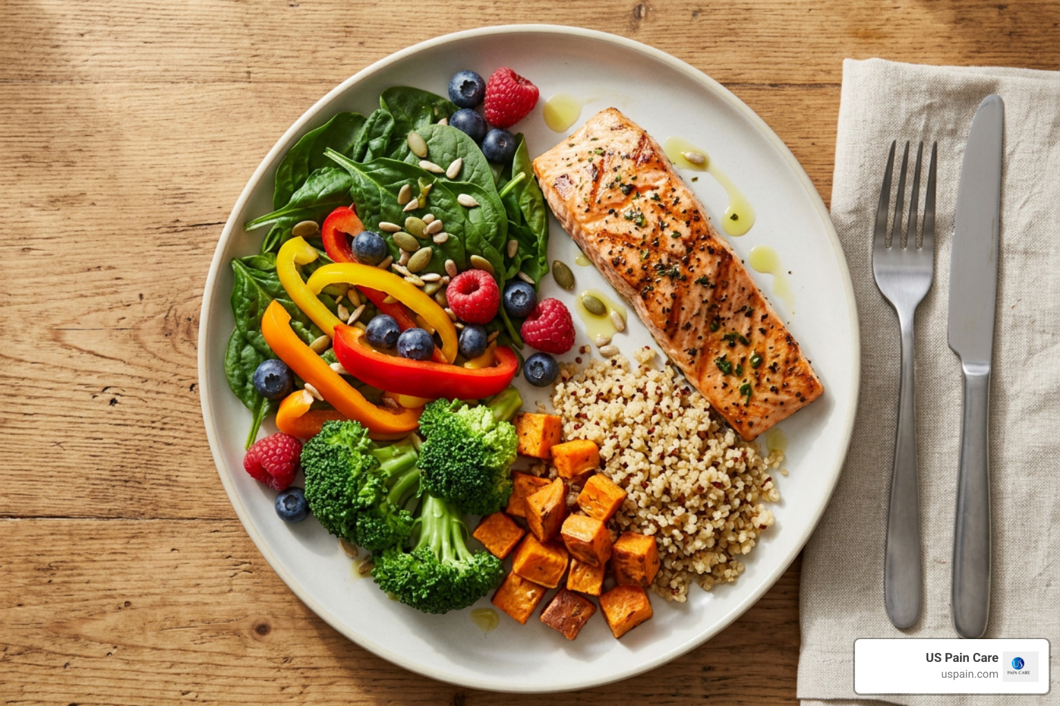 balanced anti-inflammatory meal plate