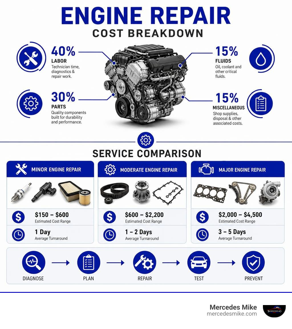 engine repair cost breakdown and service comparison infographic engine repair cost breakdown and service comparison infographic
