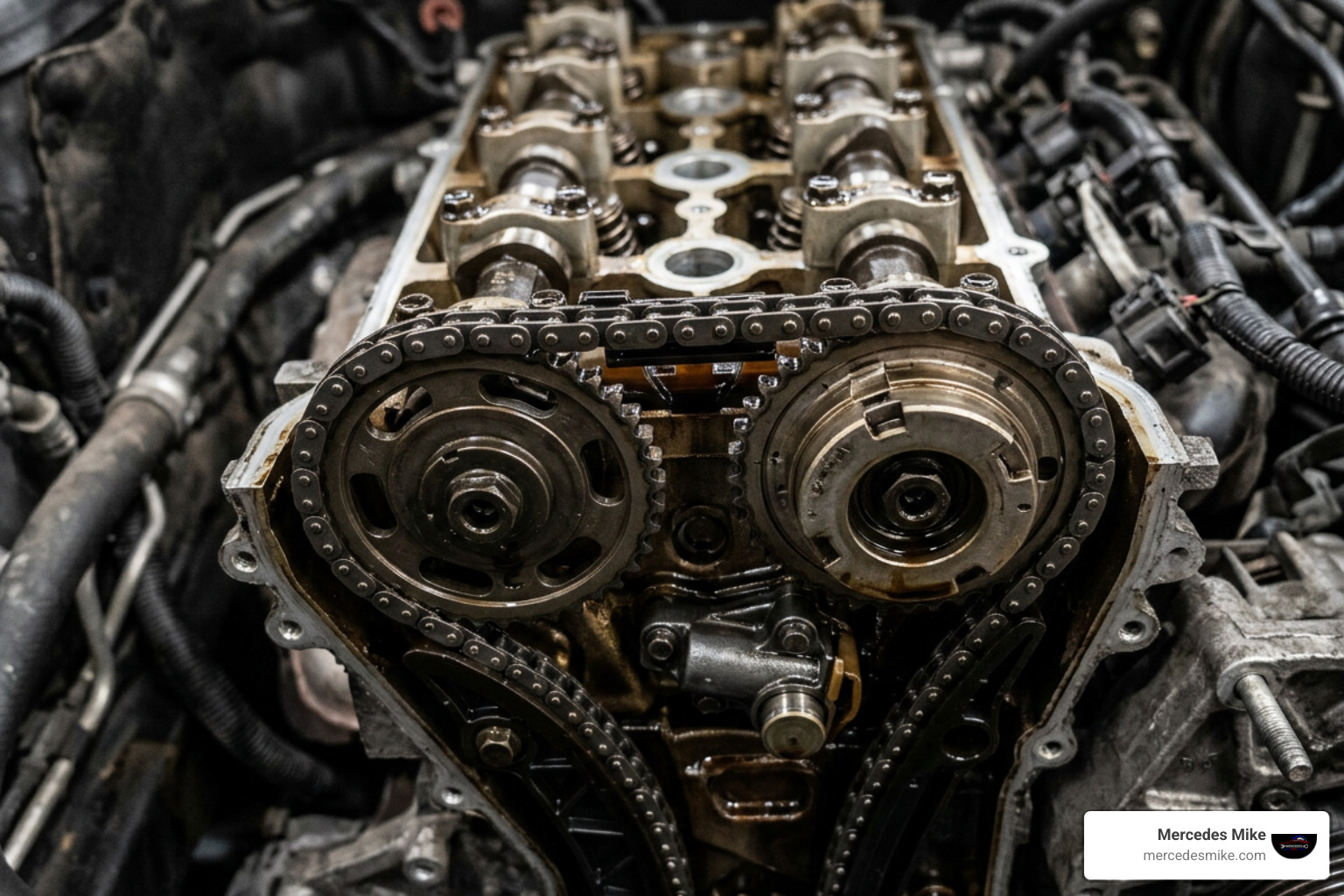 Inspection of M271 timing chain and camshaft sprockets Inspection of M271 timing chain and camshaft sprockets