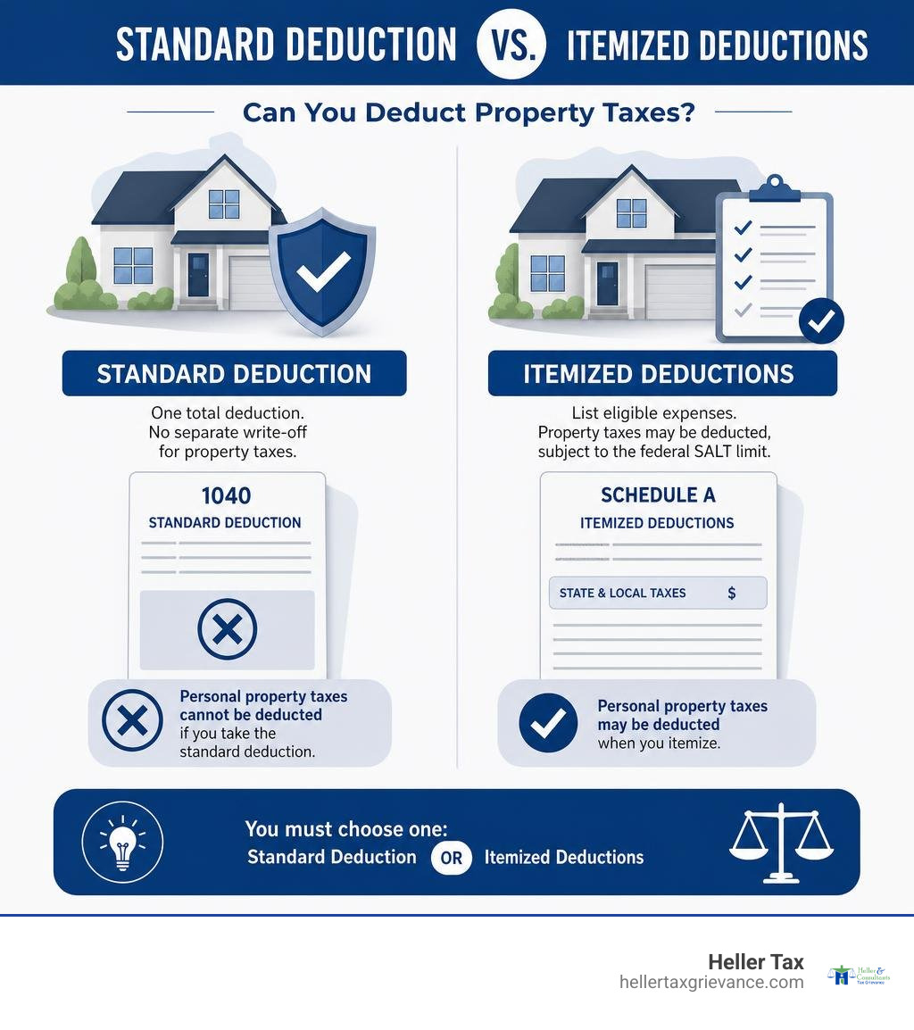Standard deduction versus itemized property tax deduction infographic infographic Standard deduction versus itemized property tax deduction infographic infographic