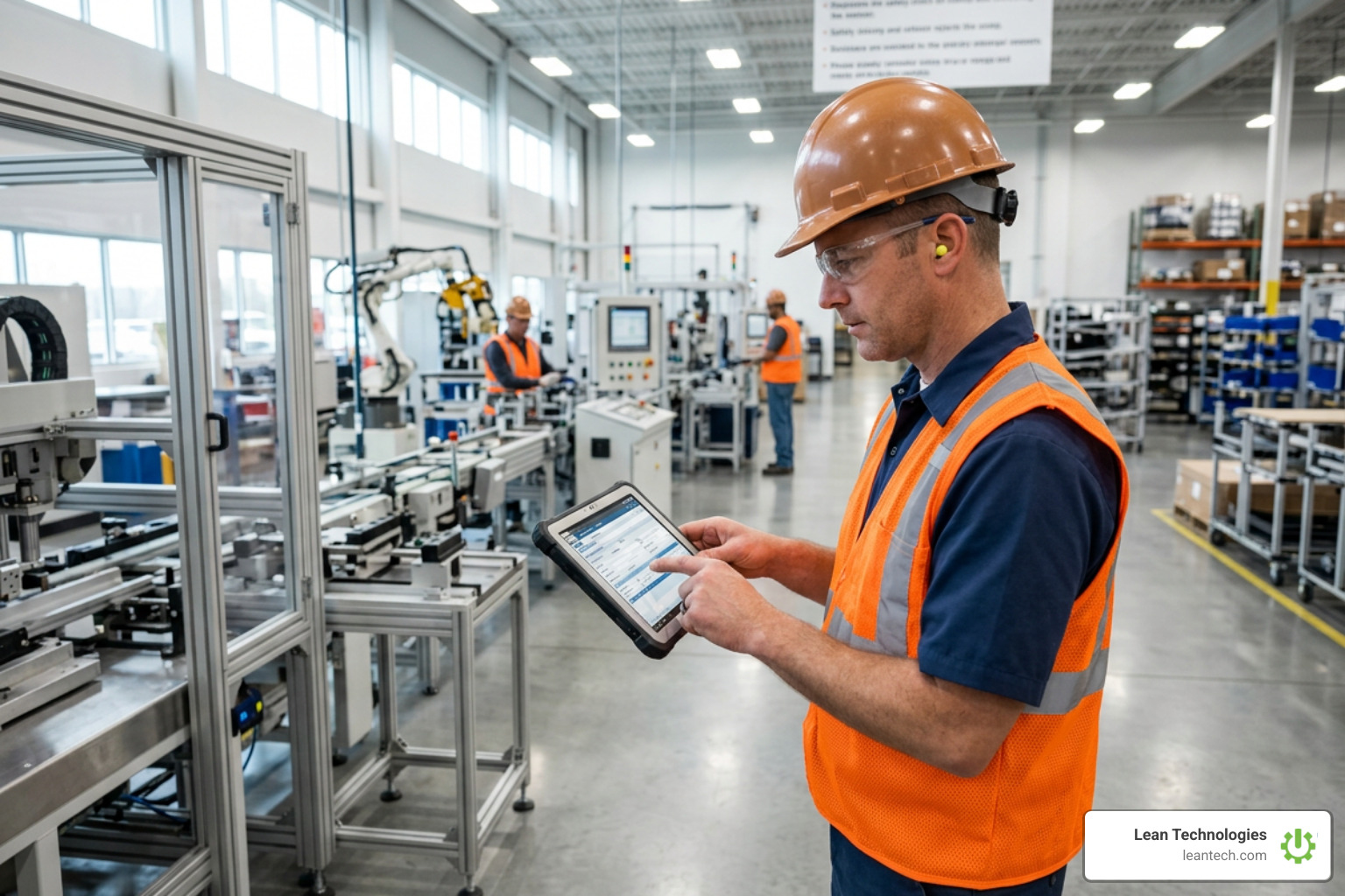 Operator logging continuous improvement action on digital tablet