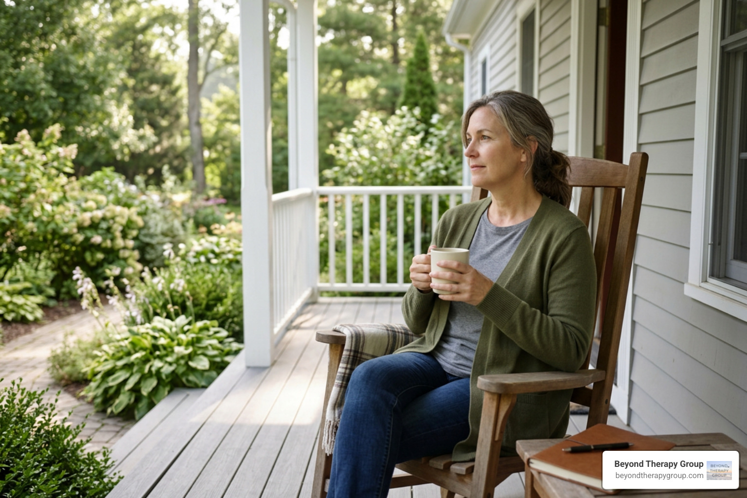 Caregiver practicing self-care and boundary setting Caregiver practicing self-care and boundary setting