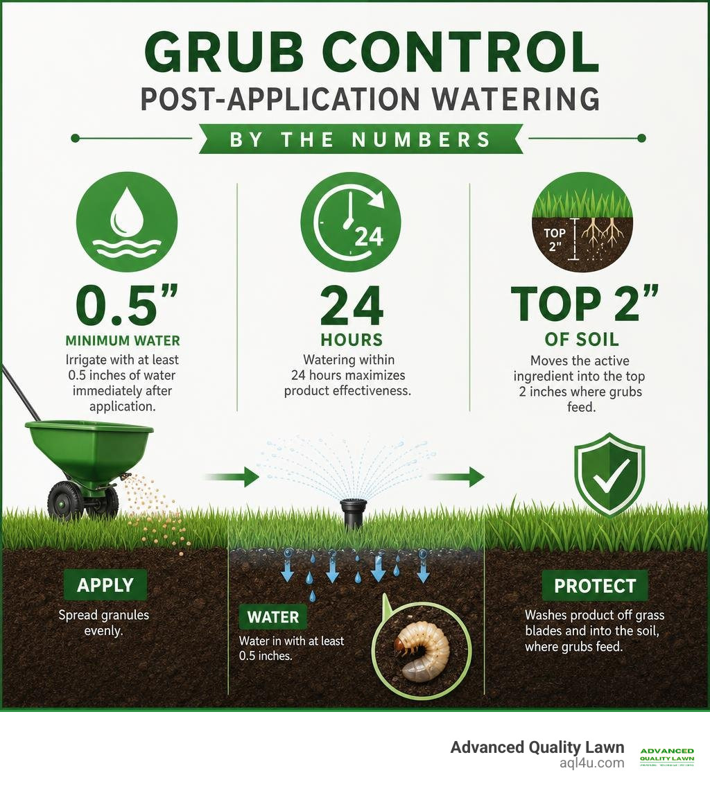 Grub control post-application watering statistics infographic