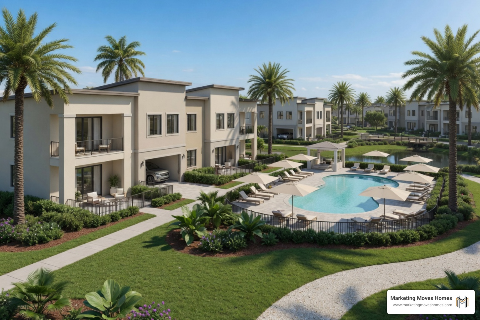 Modern resort-style community pool in Laureate Park Lake Nona Modern resort-style community pool in Laureate Park Lake Nona