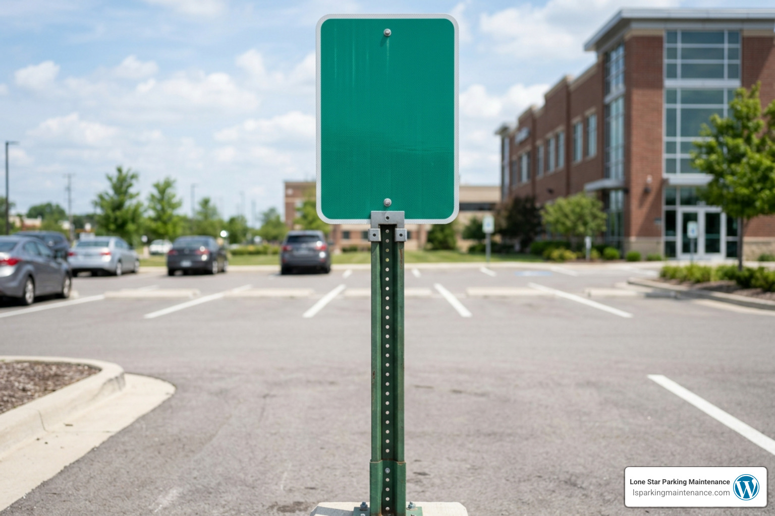 Mounted parking sign installed on a heavy-duty steel U-channel post Mounted parking sign installed on a heavy-duty steel U-channel post