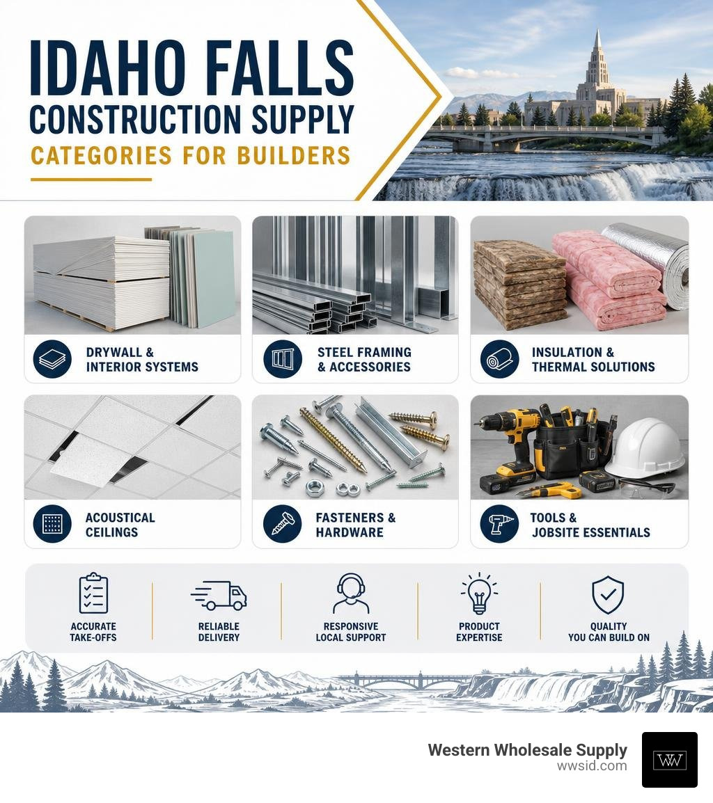 Idaho Falls construction supply categories for builders infographic Idaho Falls construction supply categories for builders infographic