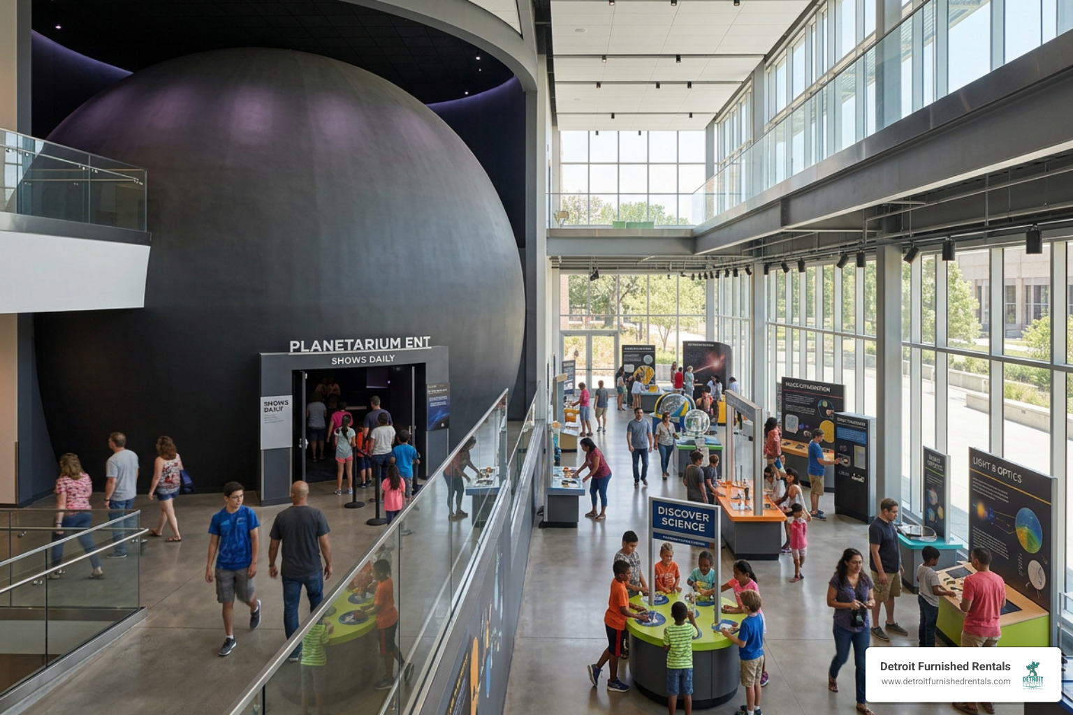 planetarium and exhibit gallery spaces
