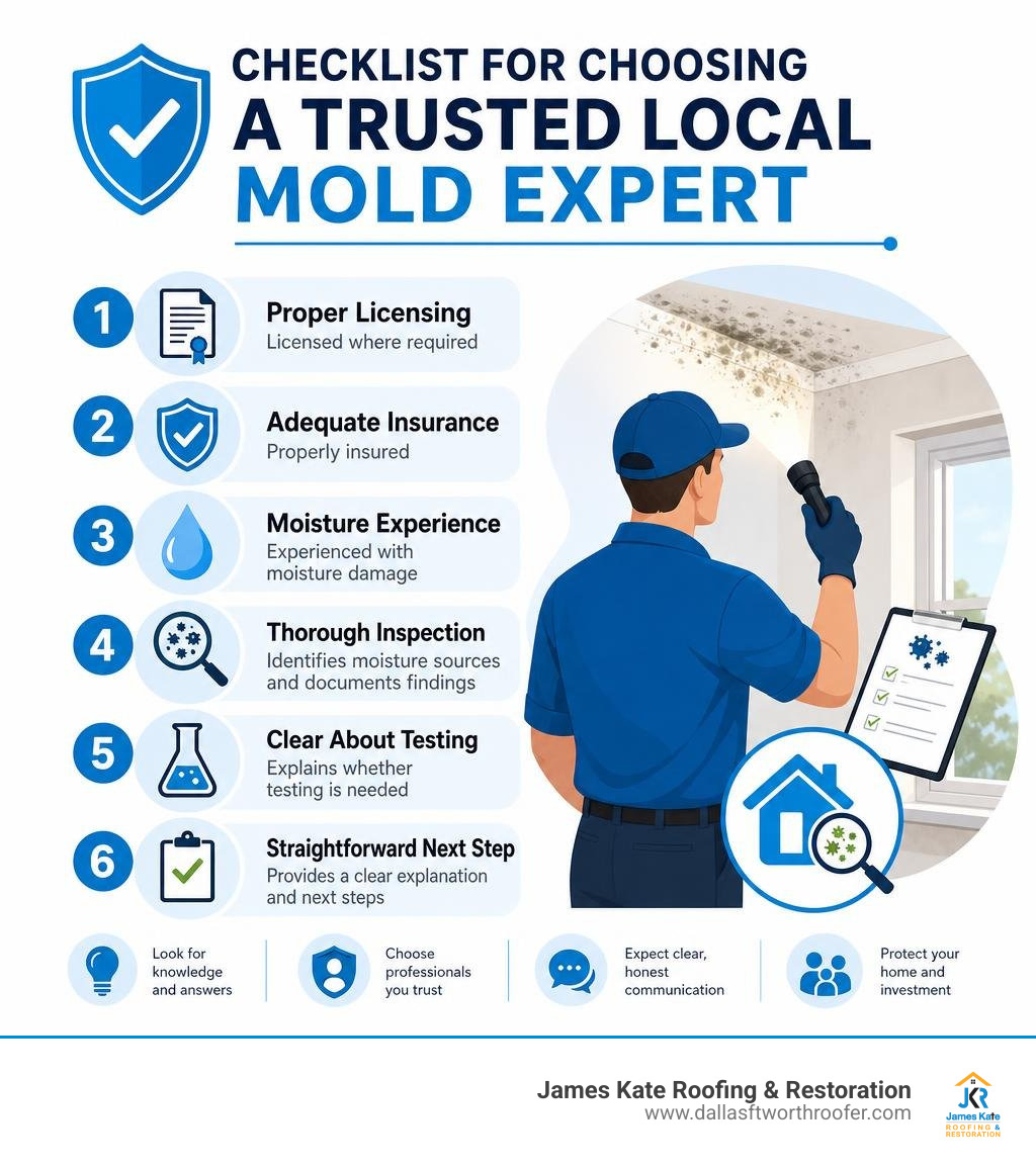 Checklist for choosing a trusted local mold expert infographic