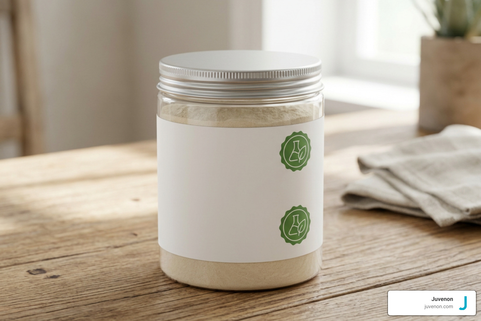 Clean label oral collagen packaging showing clear third-party testing seal