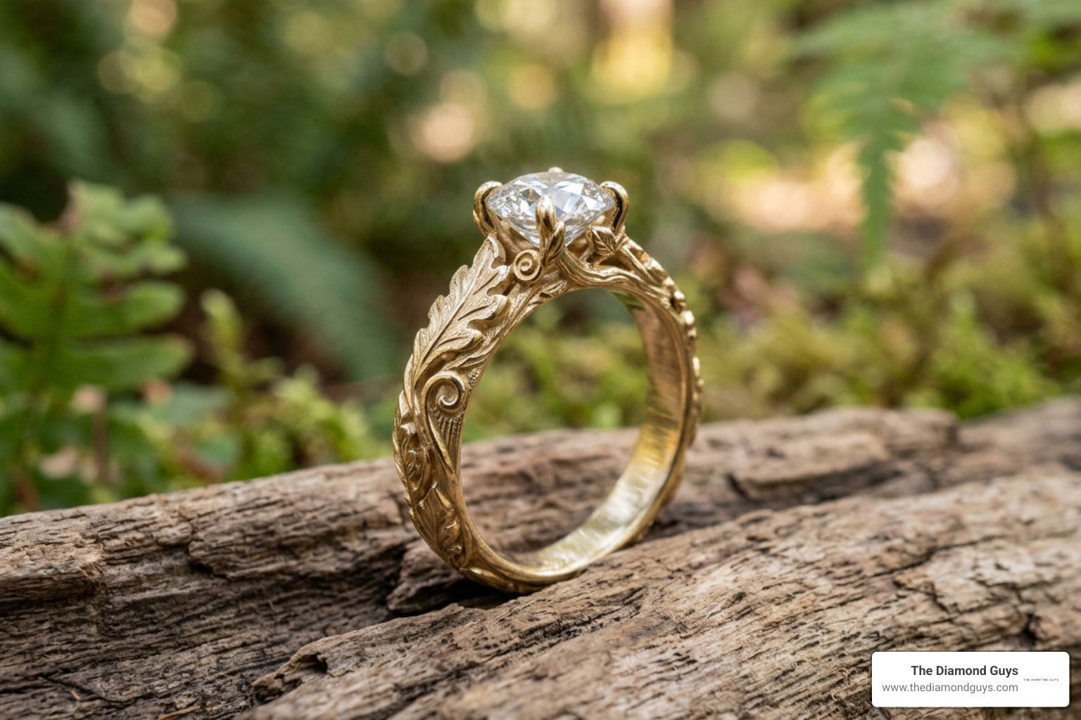 organic ring design with leaf and vine motifs organic ring design with leaf and vine motifs