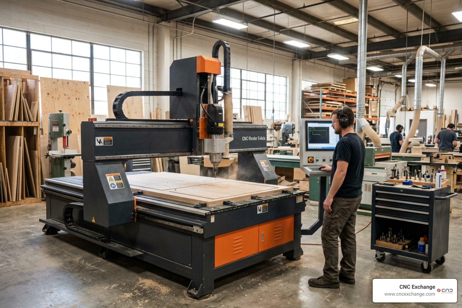 Thermwood CNC router machine on shop floor Thermwood CNC router machine on shop floor