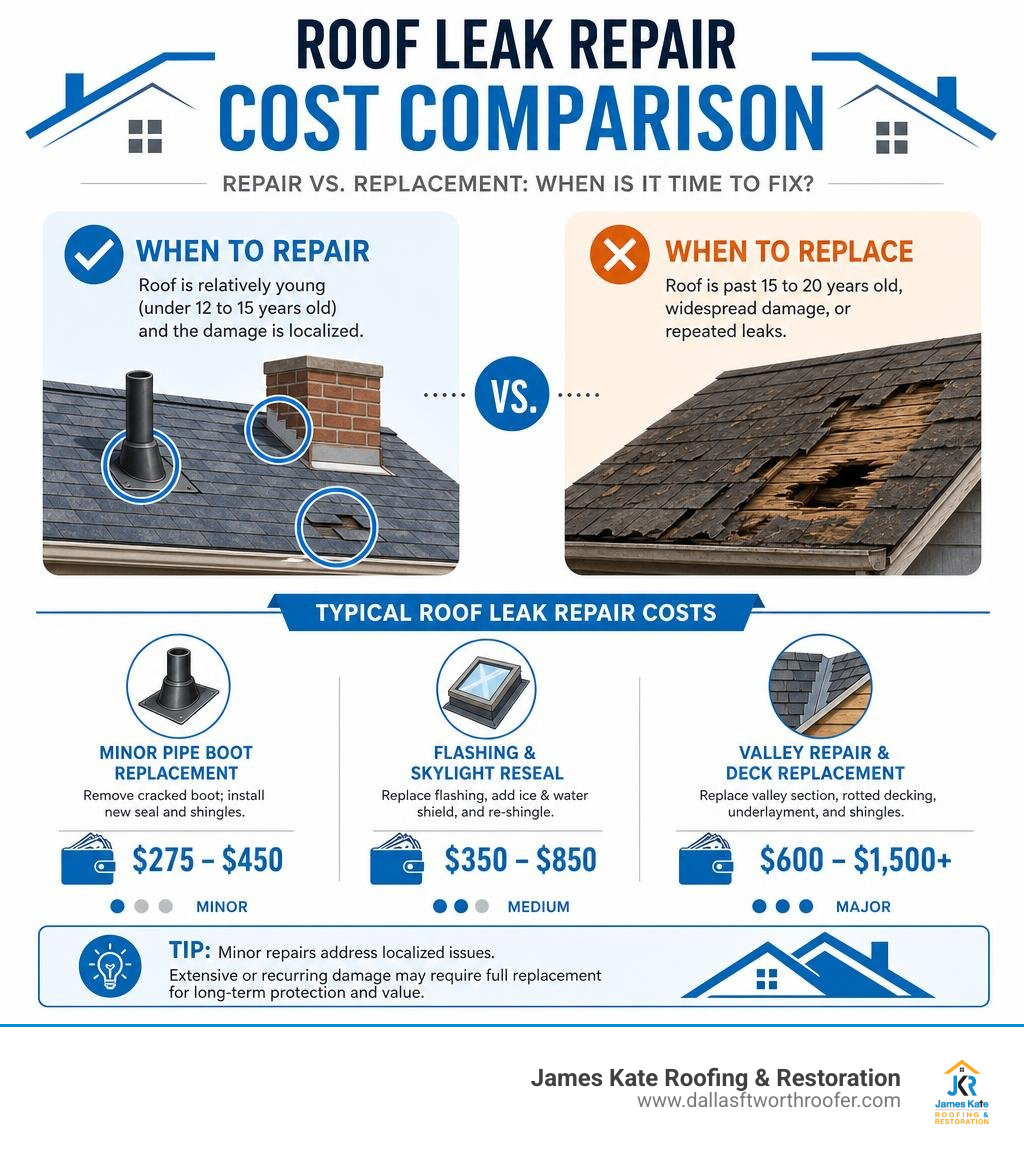 roof leak repair cost comparison infographic roof leak repair cost comparison infographic