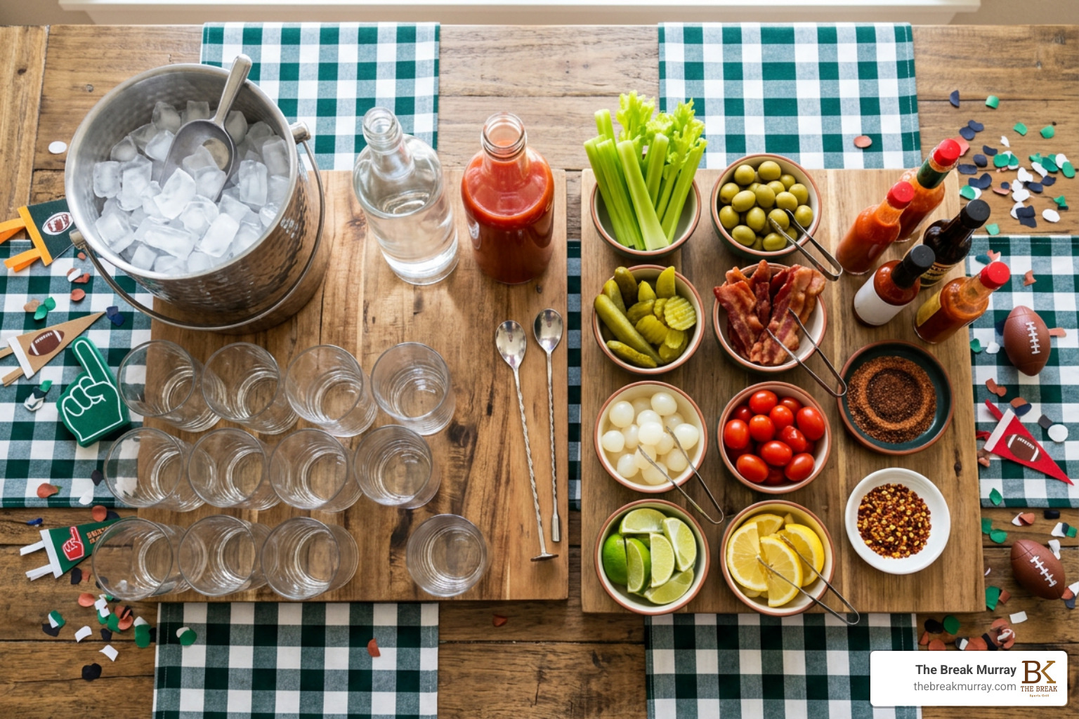 interactive cocktail station layout showing logical left-to-right flow for game day guests
