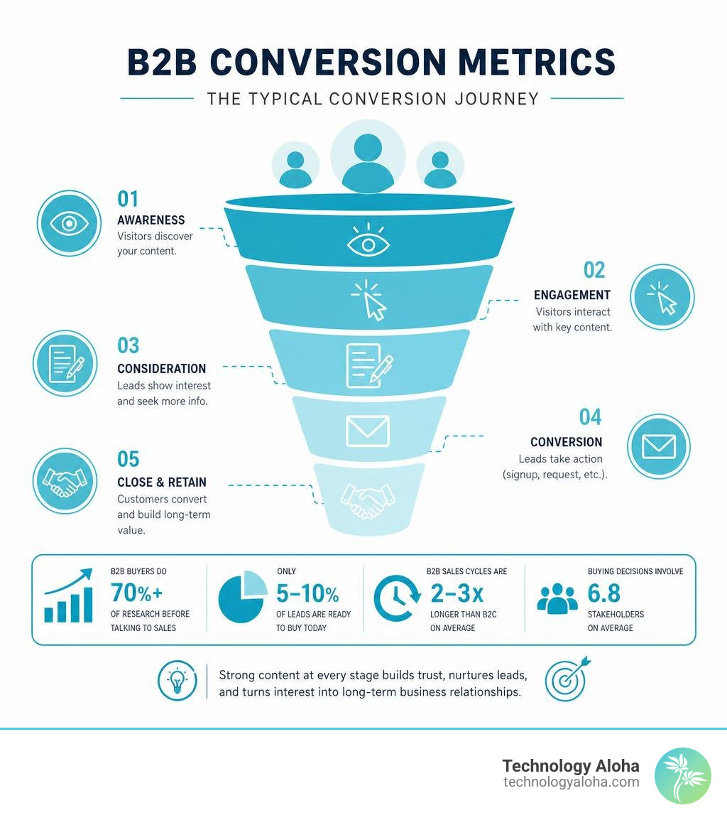 Statistical callout on B2B conversion metrics infographic