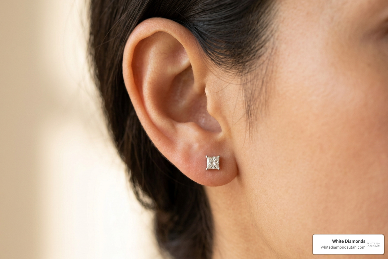 5.5mm princess cut size on ear
