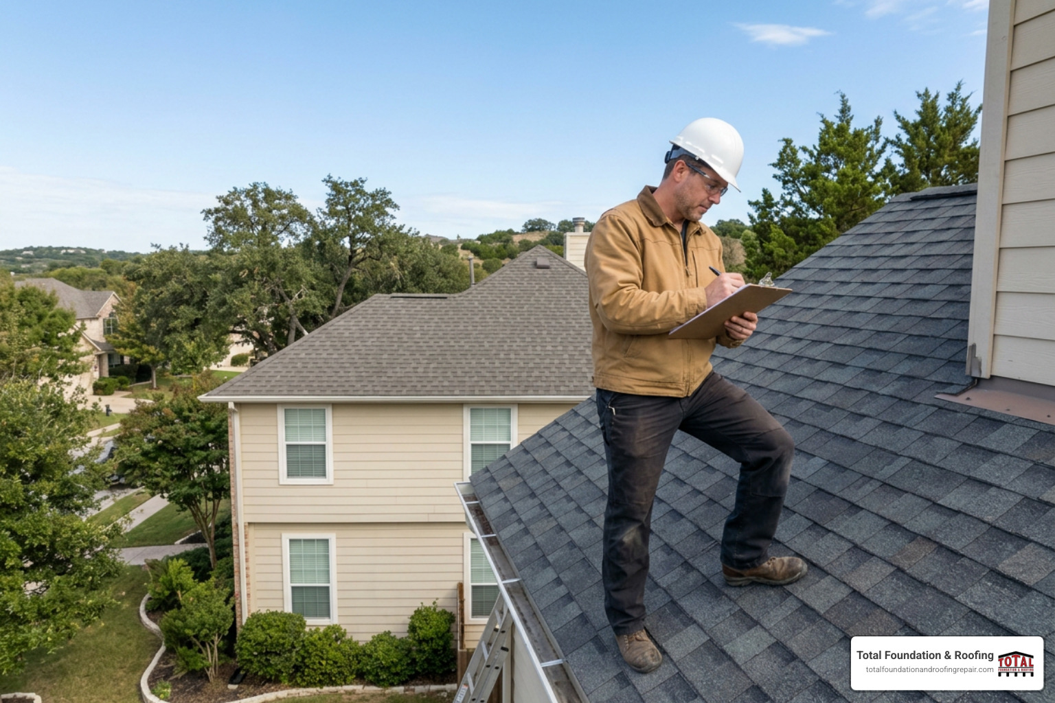 professional contractor assessing roof professional contractor assessing roof