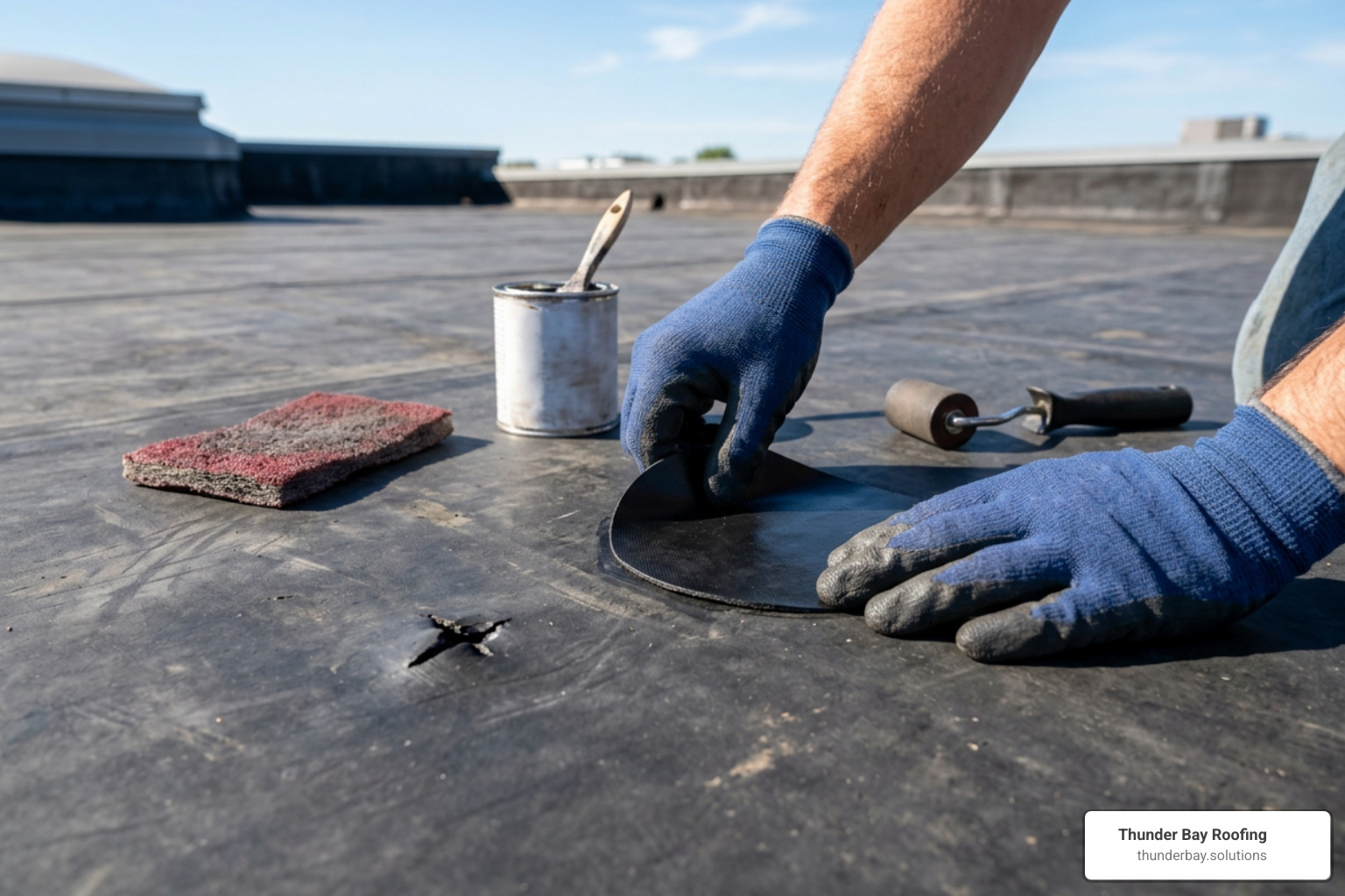EPDM field repair and patching process EPDM field repair and patching process