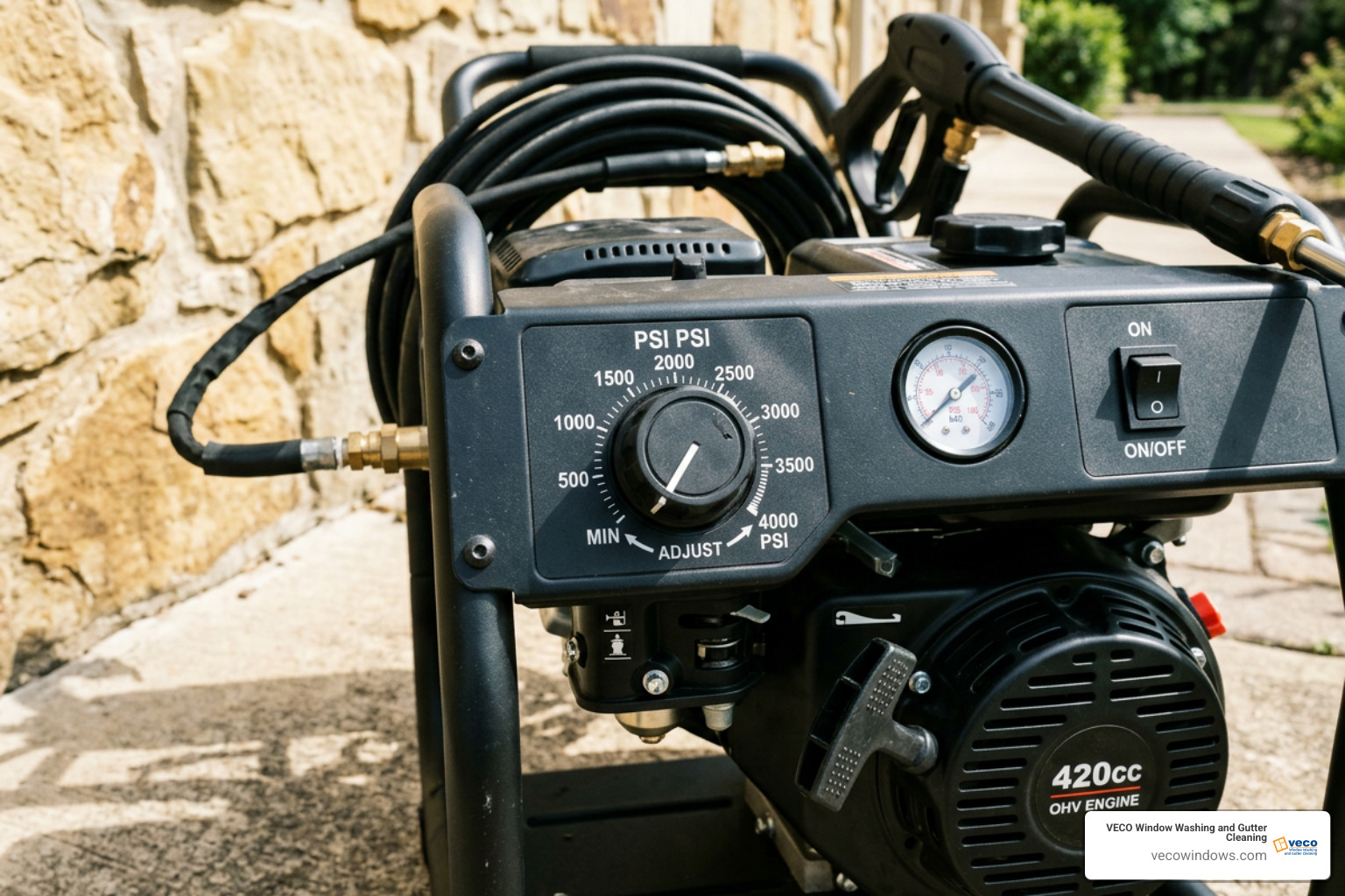 pressure washer PSI adjustment knob setting