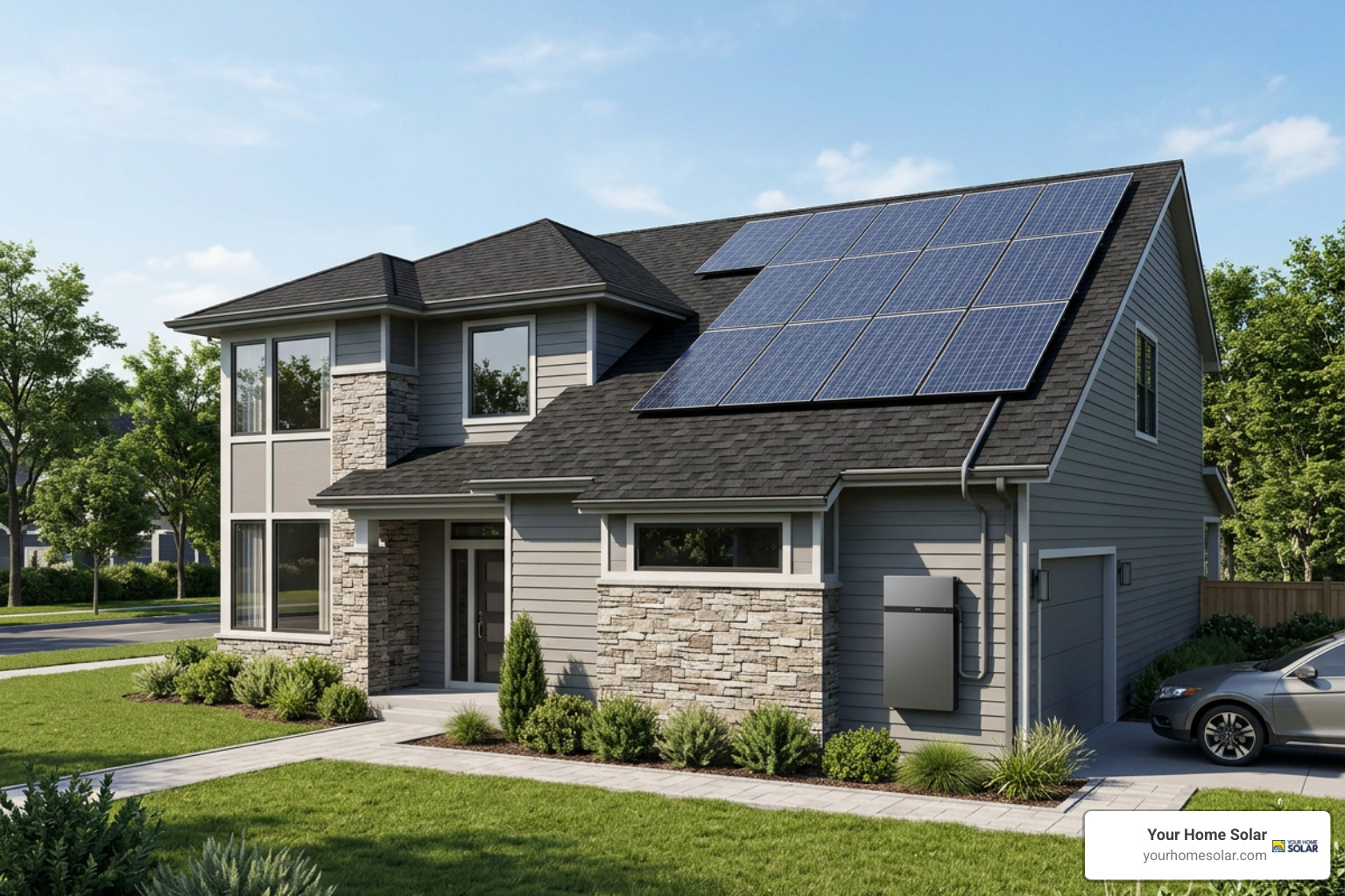 Residential solar panels and home battery storage unit Residential solar panels and home battery storage unit