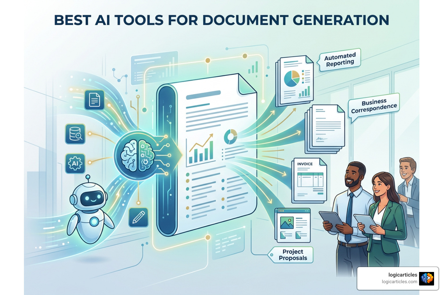 AI document generation on laptop