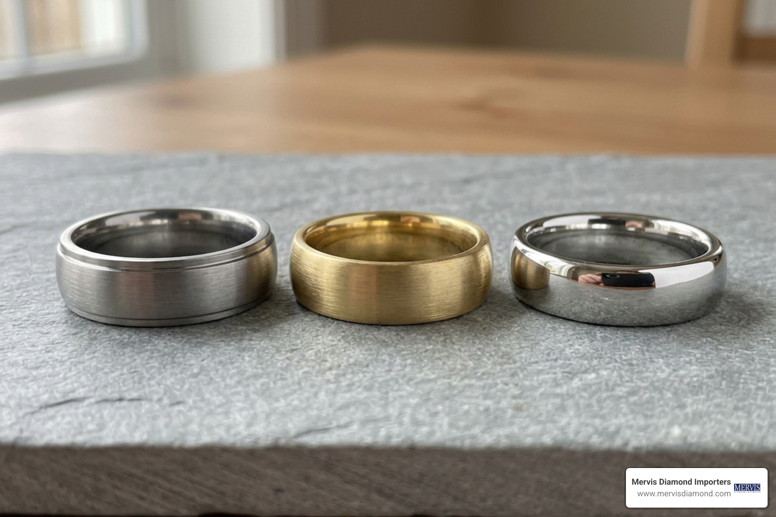 various metal ring finishes side by side various metal ring finishes side by side