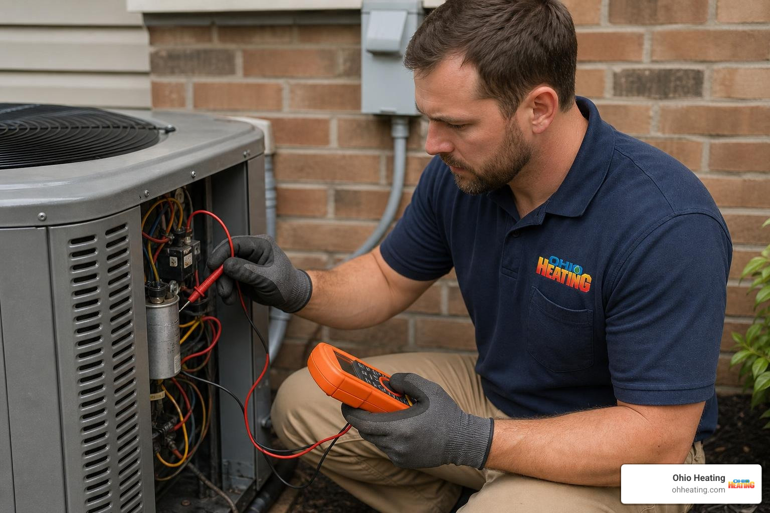 AC technician discussing quote options with homeowner