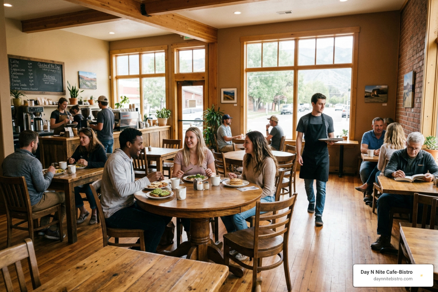 Warm cafe interior on Main Street in Heber City