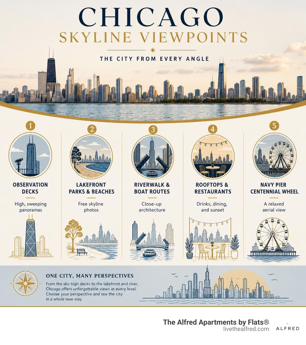 Chicago skyline viewpoints infographic infographic