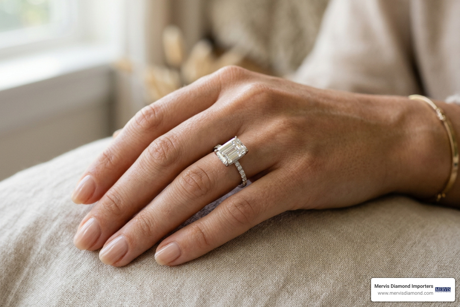 2 carat lab grown emerald cut diamond ring on hand 2 carat lab grown emerald cut diamond ring on hand