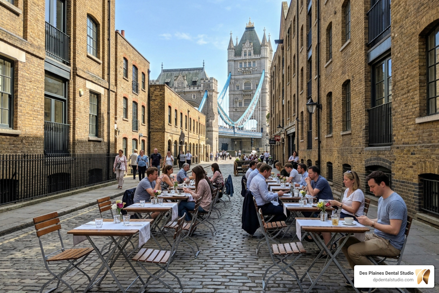 Outdoor seating area near 37 Shad Thames