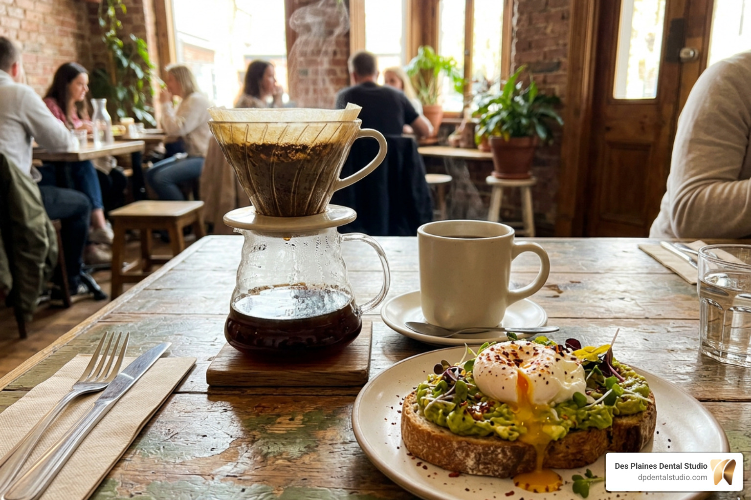 Specialty brunch dishes and pour-over coffee at WatchHouse Tower Bridge