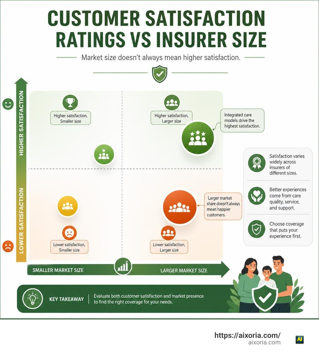Customer satisfaction ratings vs insurer size infographic
