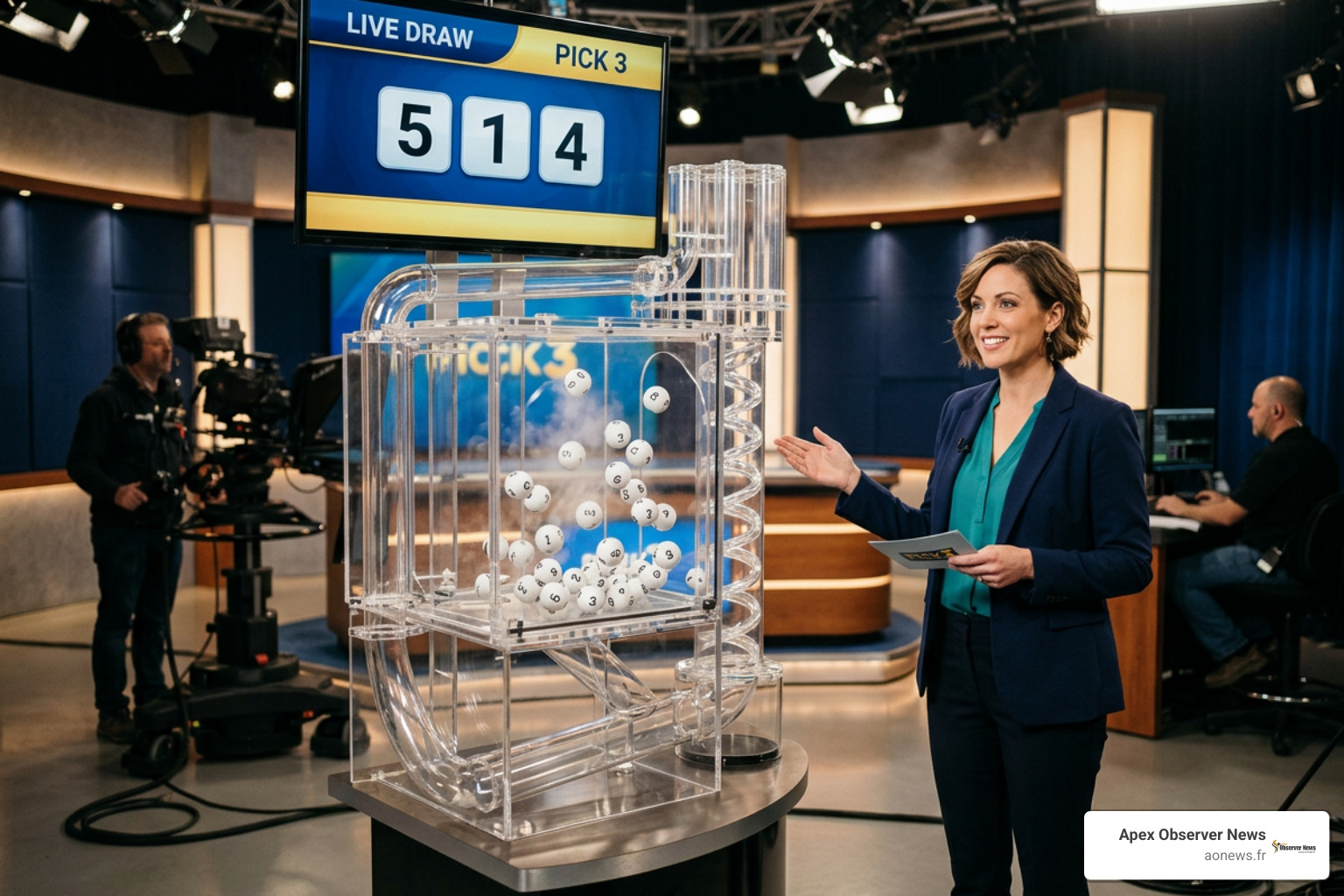 PA Lottery broadcast screen showing draw setup