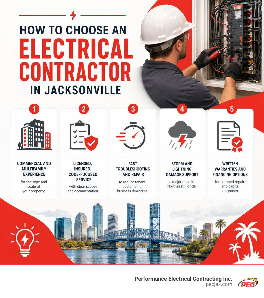 How to choose an electrical contractor in Jacksonville infographic How to choose an electrical contractor in Jacksonville infographic