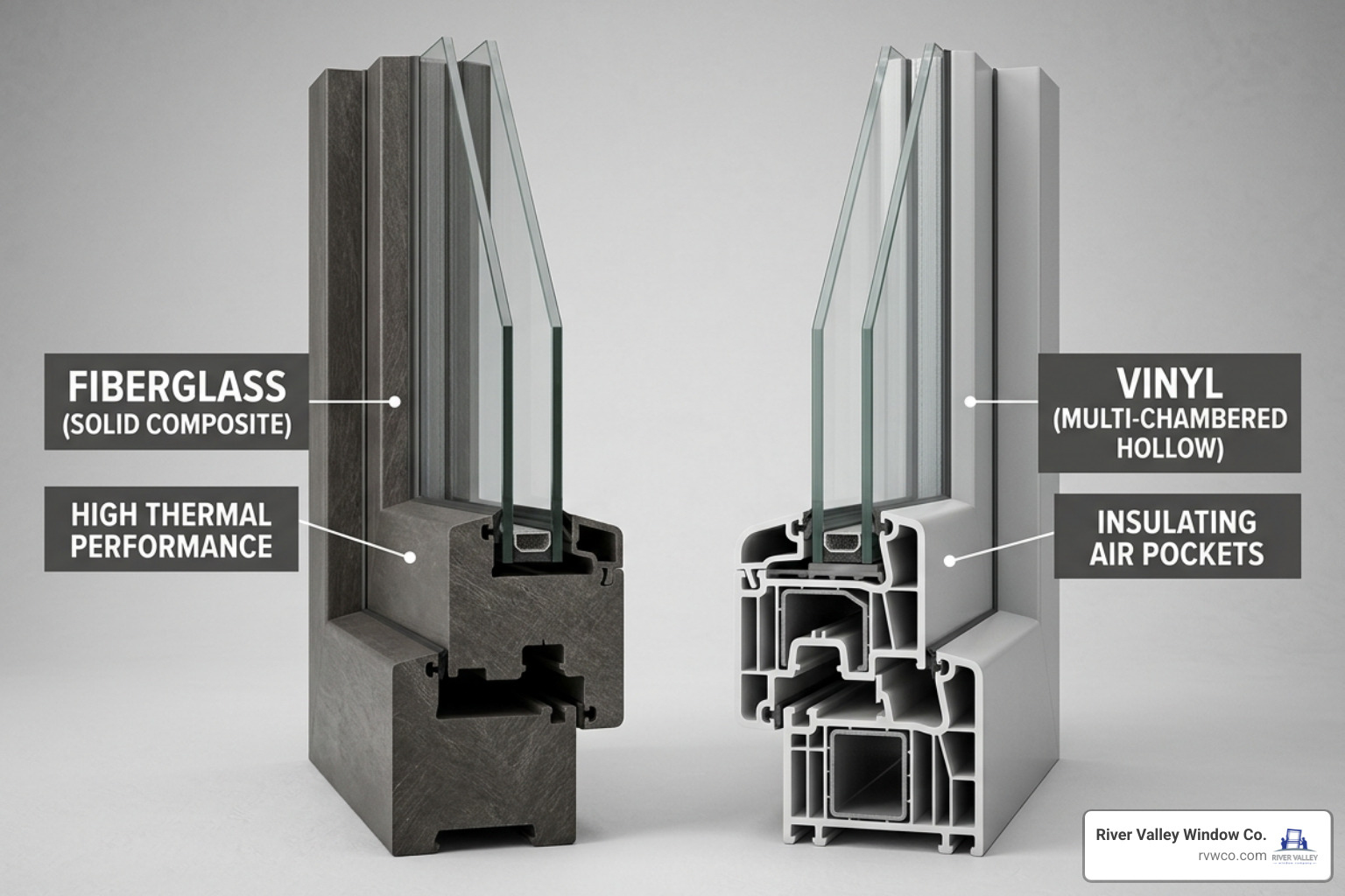 fiberglass vs vinyl frame cross-sections fiberglass vs vinyl frame cross-sections
